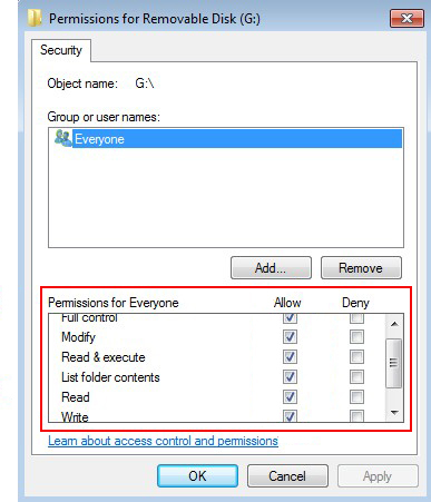 通过检查deny标签来创建只读闪存驱动器 