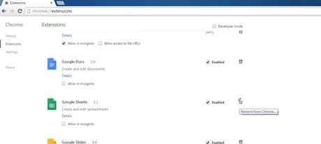 从Google Chrome中删除扩展程序 从Google Chrome中删除扩展程序