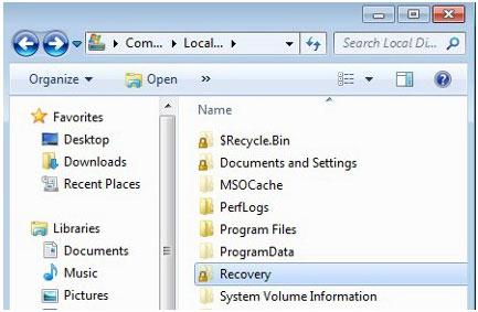 使用USB恢复驱动器访问还原Windows 7