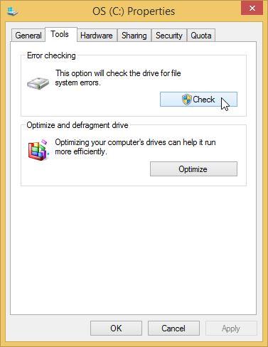 自动修复硬盘第2步