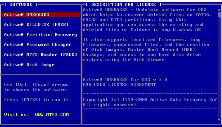 使用Active @ KillDisk Pro擦除硬盘