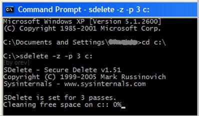 使用SDelete永久删除文件