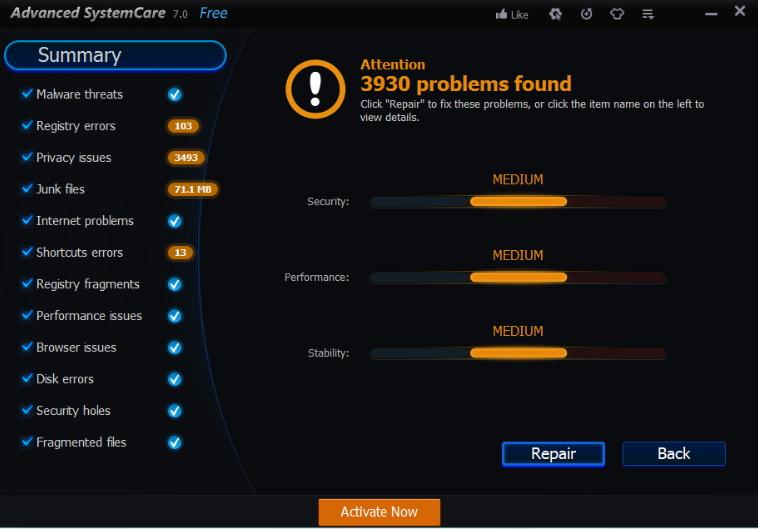 使用Advanced SystemCare PRO从Windows中删除不需要的文件