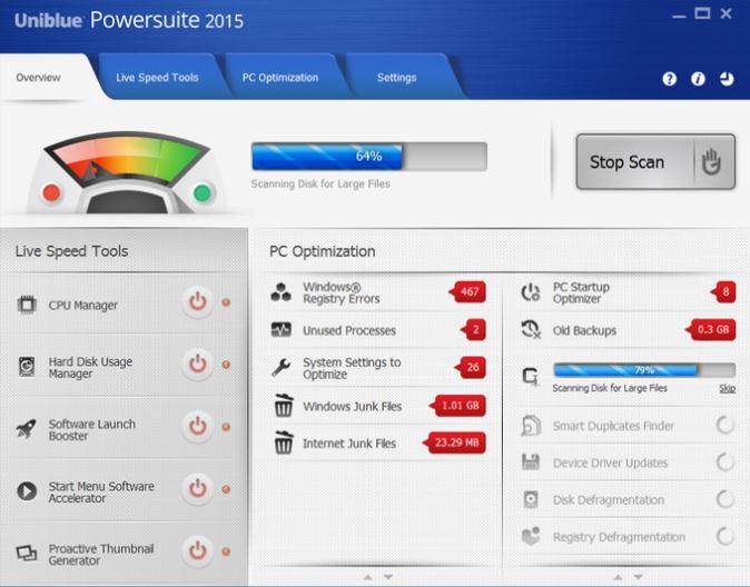 Uniblue PowerSuite从Windows中删除不需要的文件