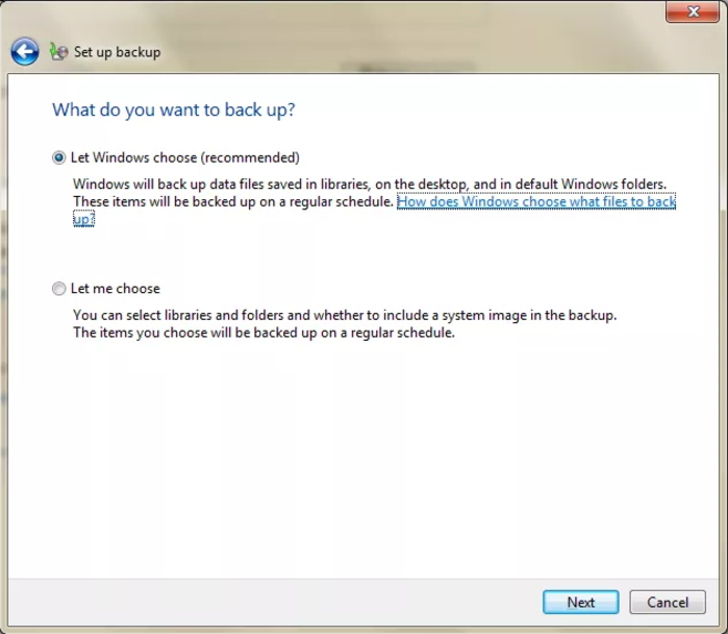 如何使用内置备份工具备份Windows 7  - 步骤5