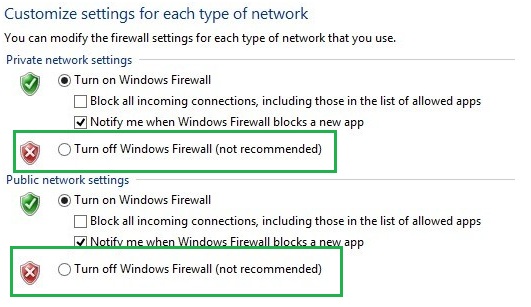 禁用Windows防火墙