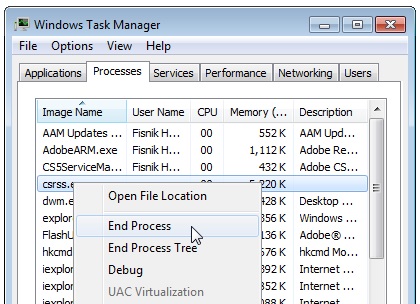 修复csrss.exe相关问题