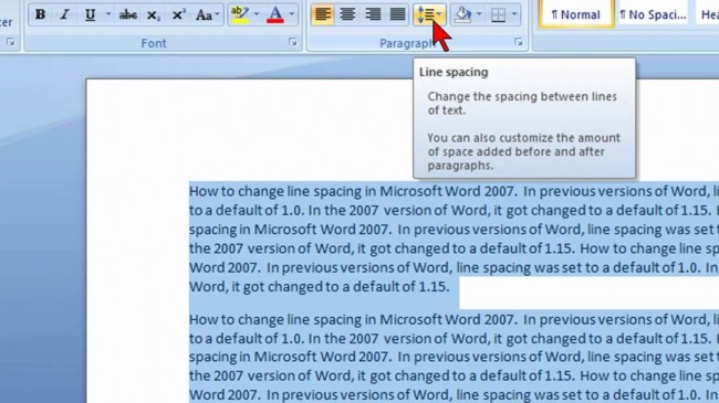 如何更改Microsoft Word中的行间距