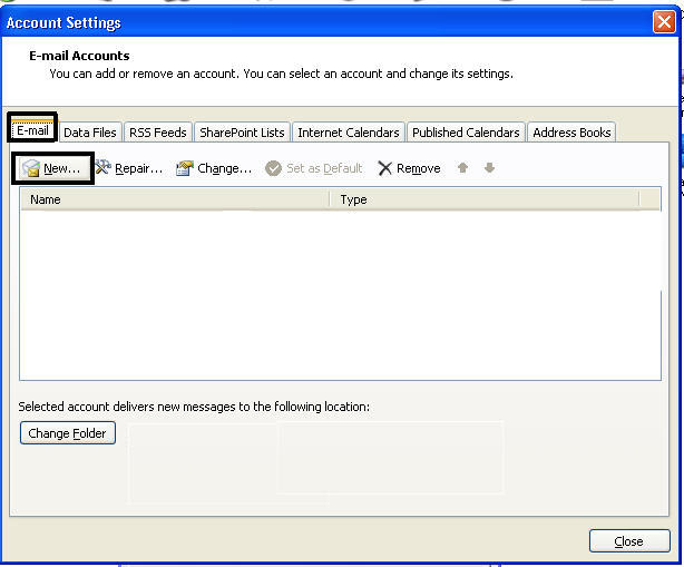 创建新的Outlook