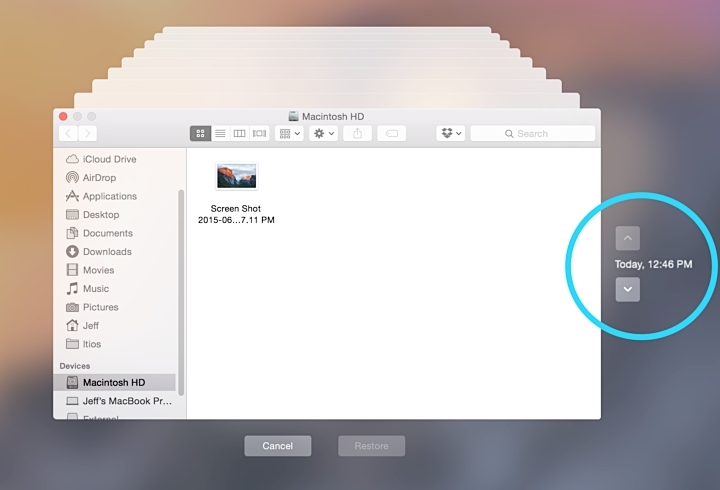 从时间机器恢复数据