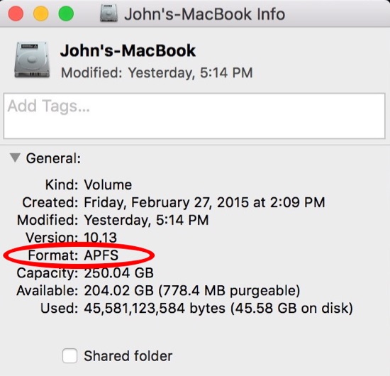 使用磁盘实用程序转换为APFS