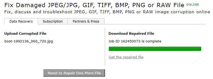 保存修好的jpeg照片