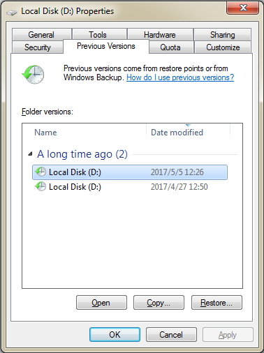 在Windows中恢复已删除的文件夹