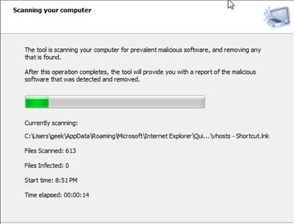 扫描以从您的计算机中删除恶意软件和病毒