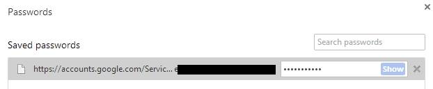 来自浏览器的Gmail密码破解程序-选择&ldquo;显示密码&rdquo;标签