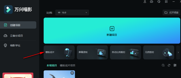 视频素材通过模板功能应用