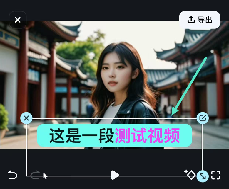 AI 动态字幕设置完成后的导出画面