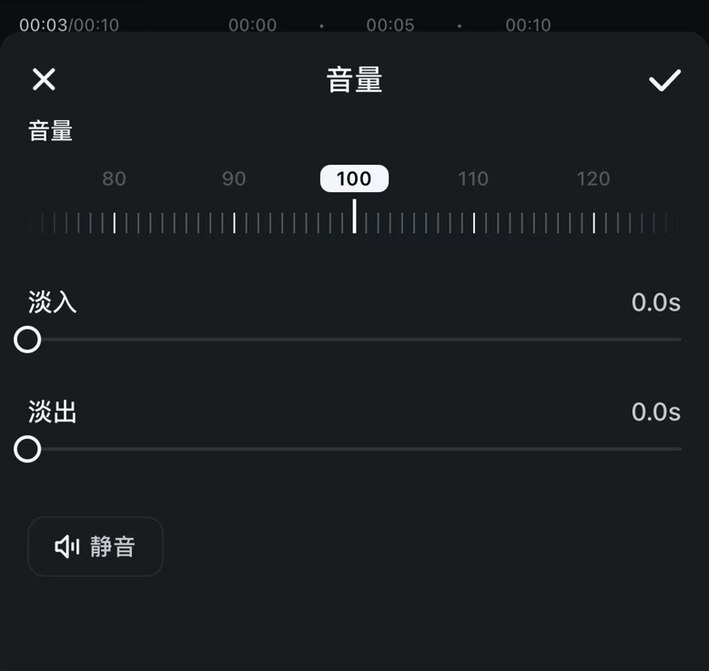 音频调整功能界面