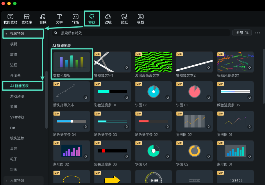 进入数据化模板