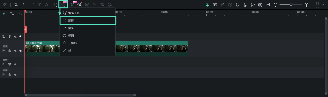 从图形工具添加矩形