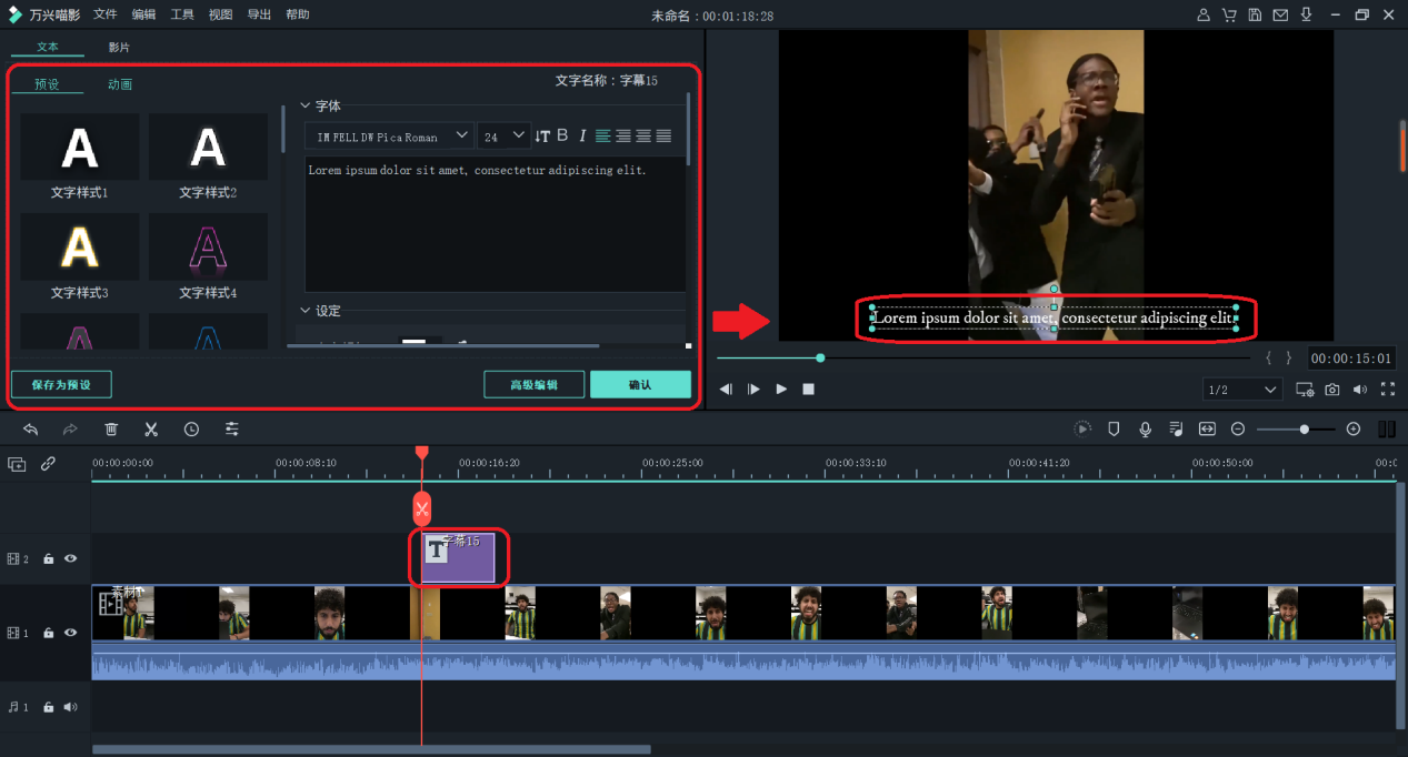 自定义编辑字幕