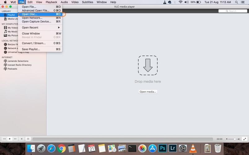 转到文件和打开光盘