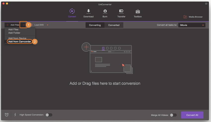 将JVC Everio系列凸轮视频添加到转换器