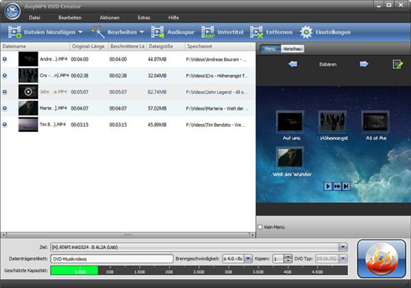 MP4到DVD刻录机 -  AnyMP4