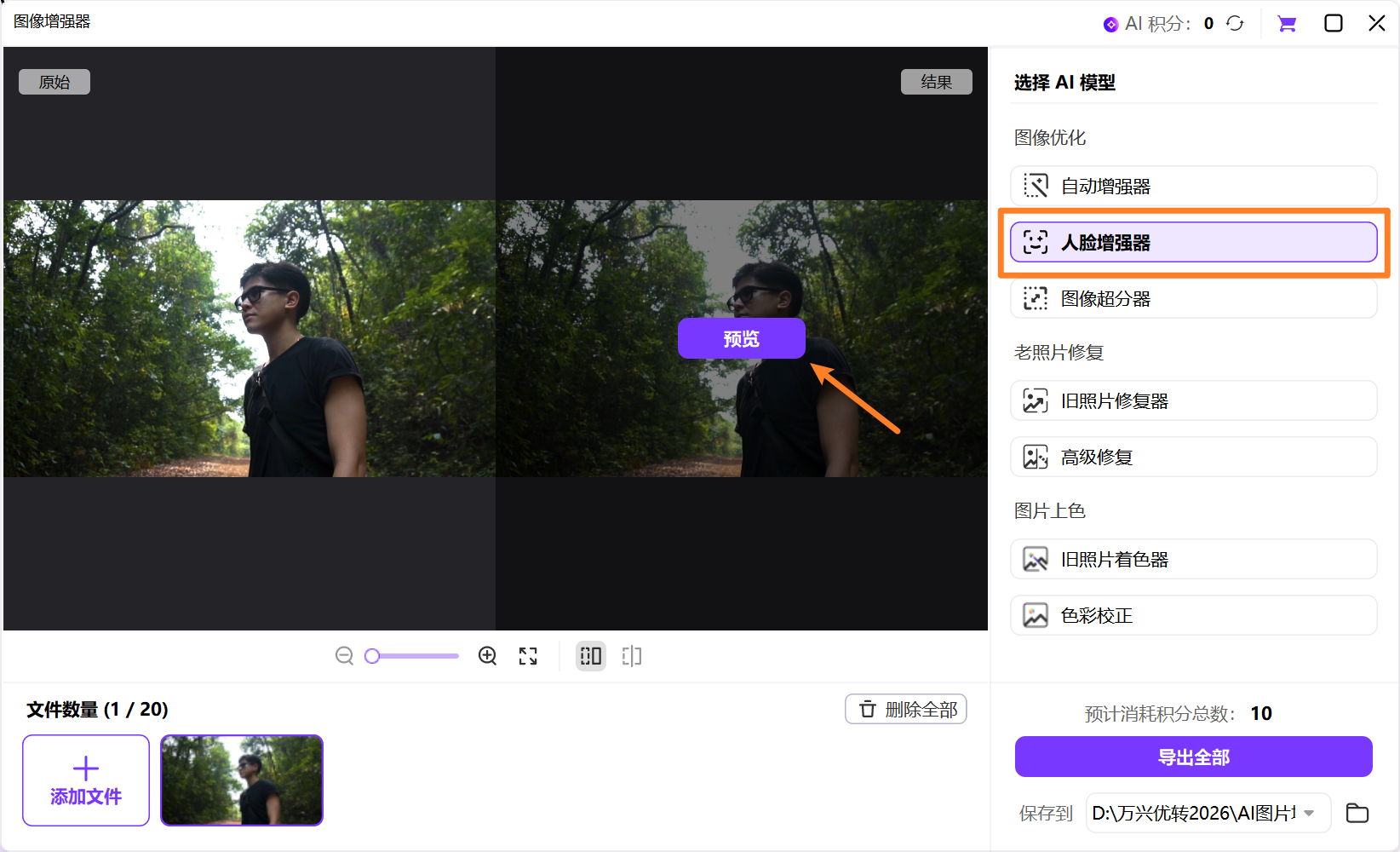 选择人脸增强器