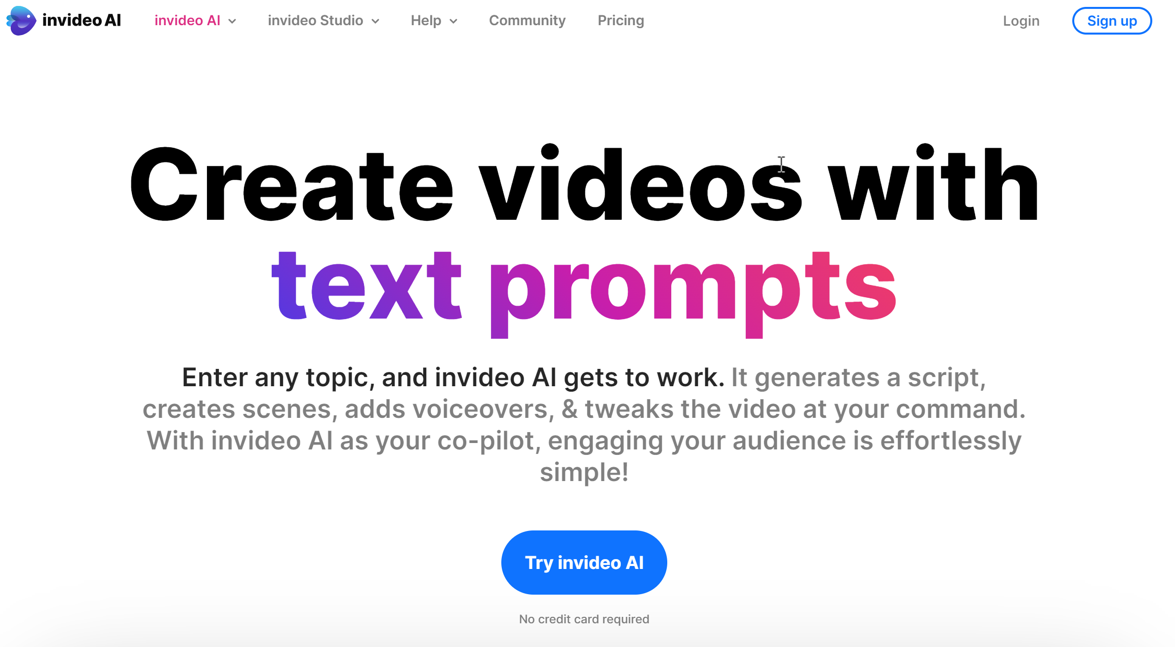 invideo.io： AI 驱动视频生成