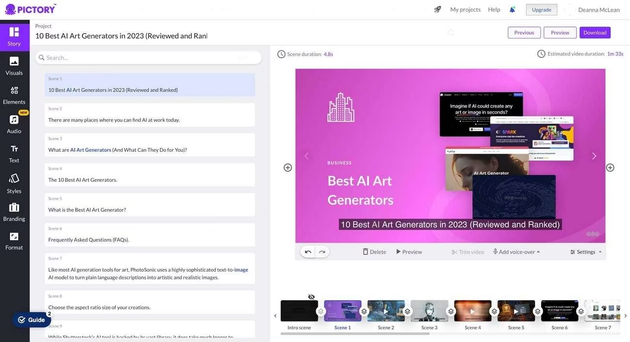 数字人视频生成工具-Pictory