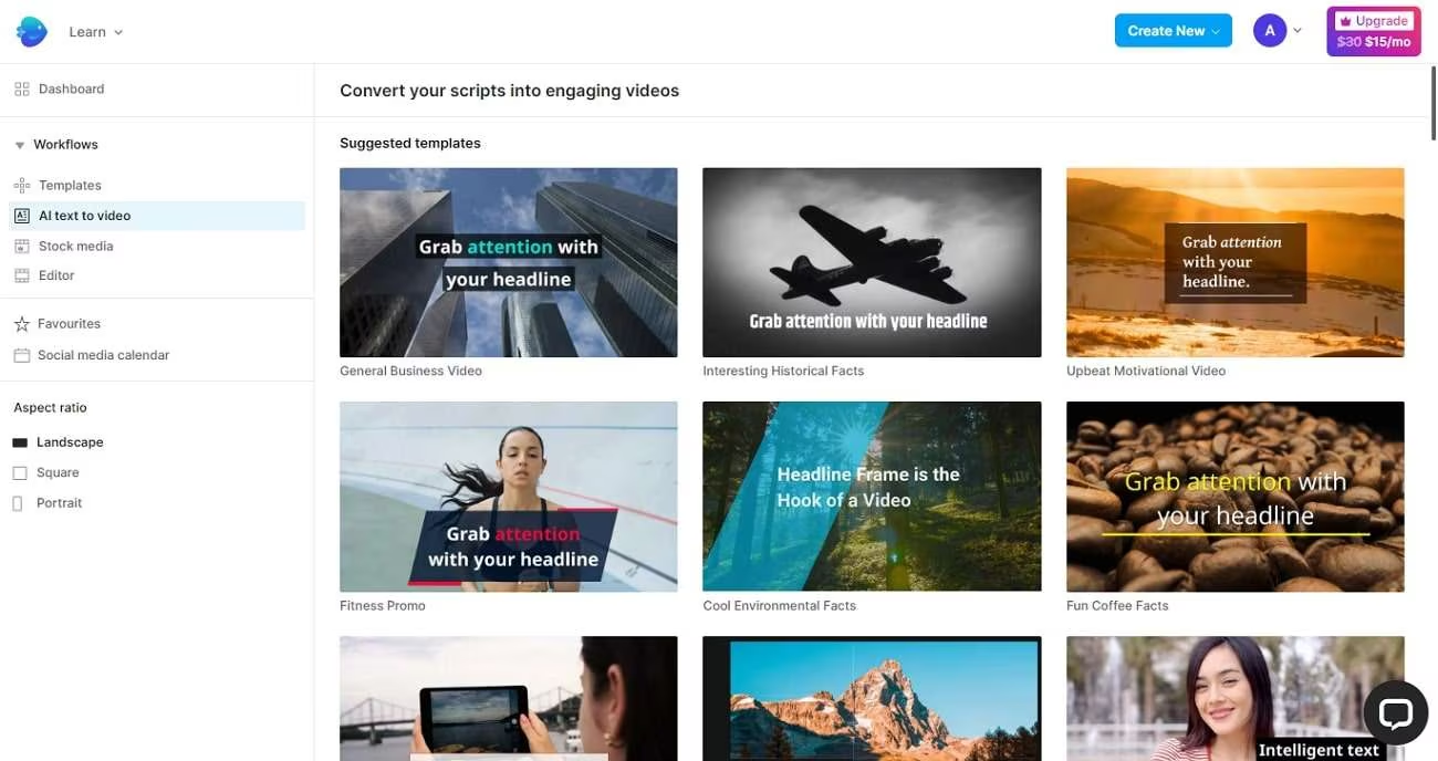 InVideo ai文案转视频