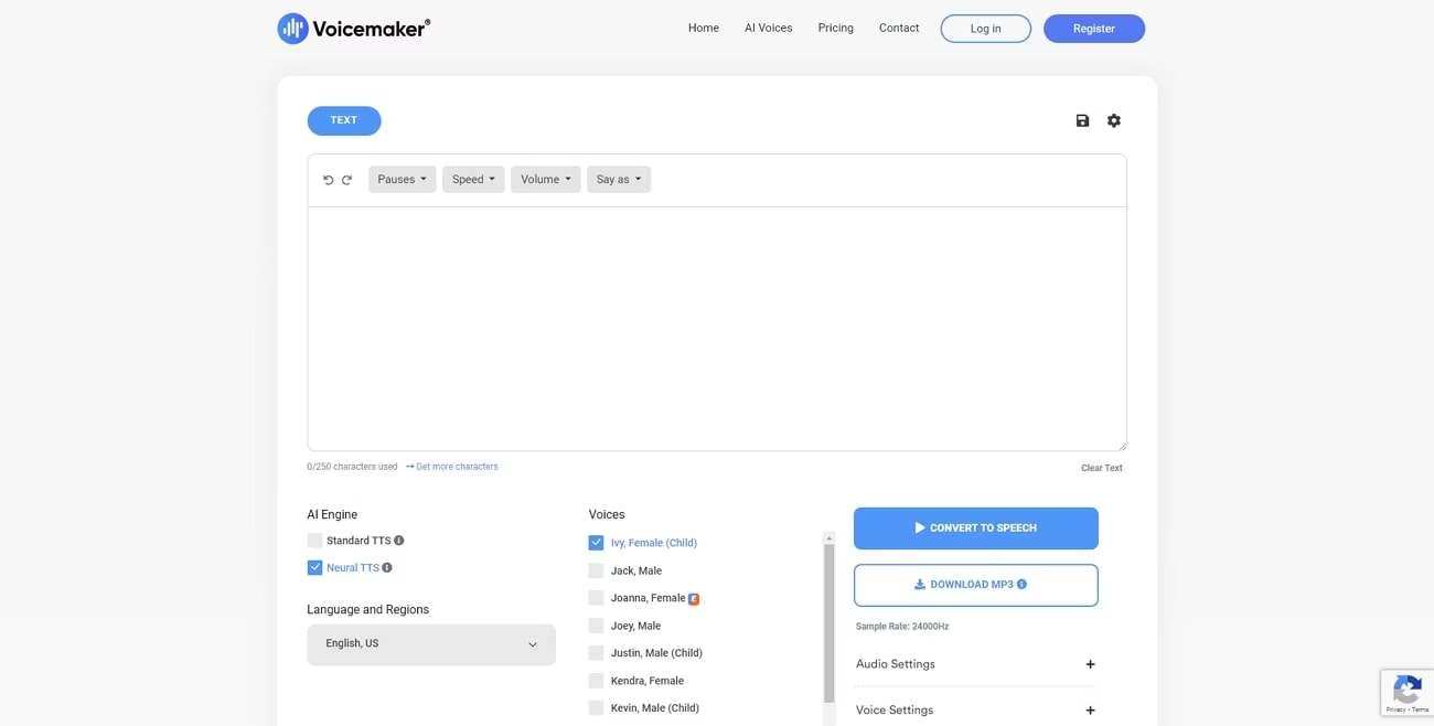 Voicemaker：高品质的免费AI语音软件