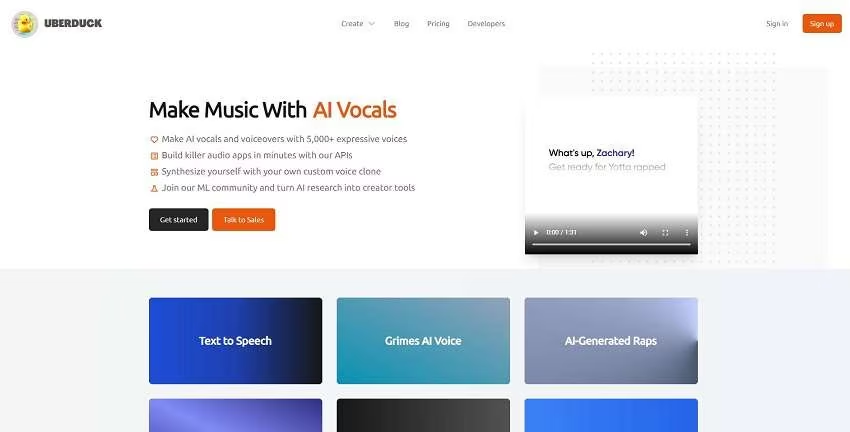 Uberduck AI说唱配音软件