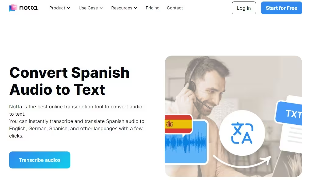 西班牙语视频翻译软件Notta