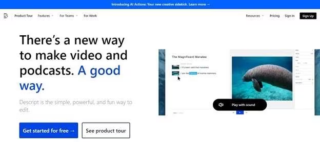 Descript 免费视频翻译器使用