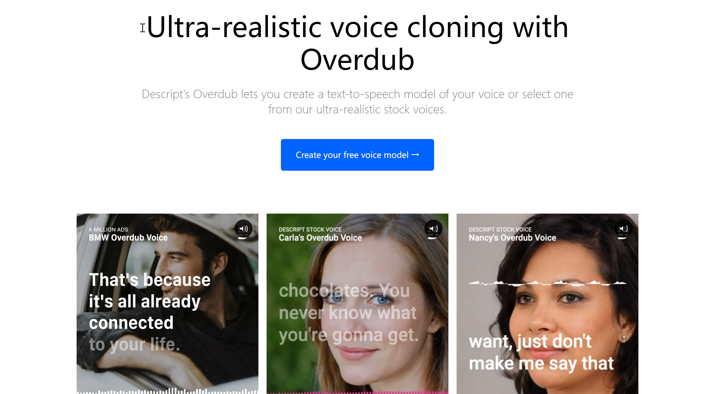 Descript Overdub声音克隆软件