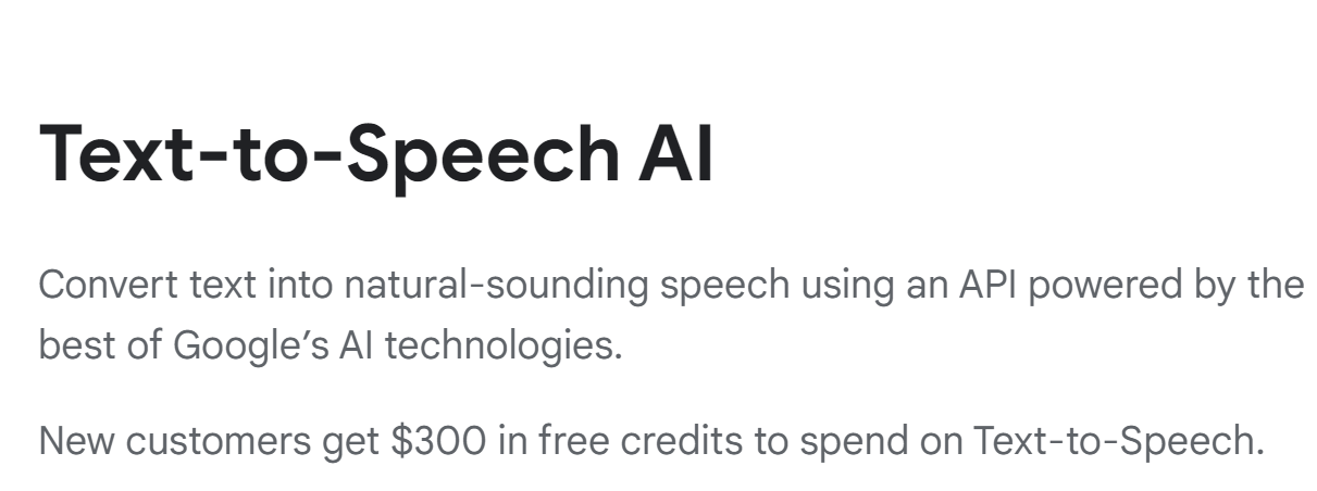 Google 文本转语音